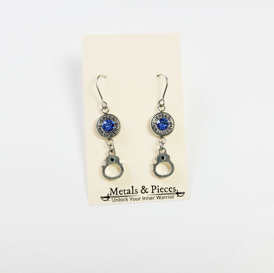 Police Handcuff Bullet Earrings
