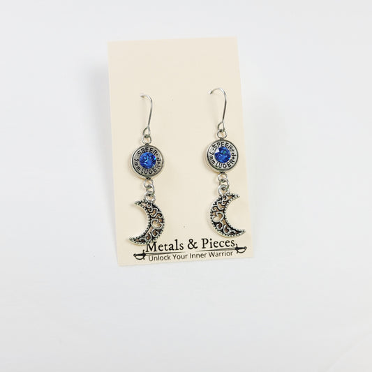 Blue Moon Bullet Earrings