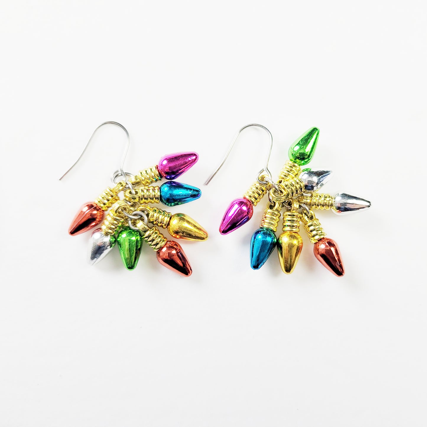 Statement Christmas earrings with vintage-style lights