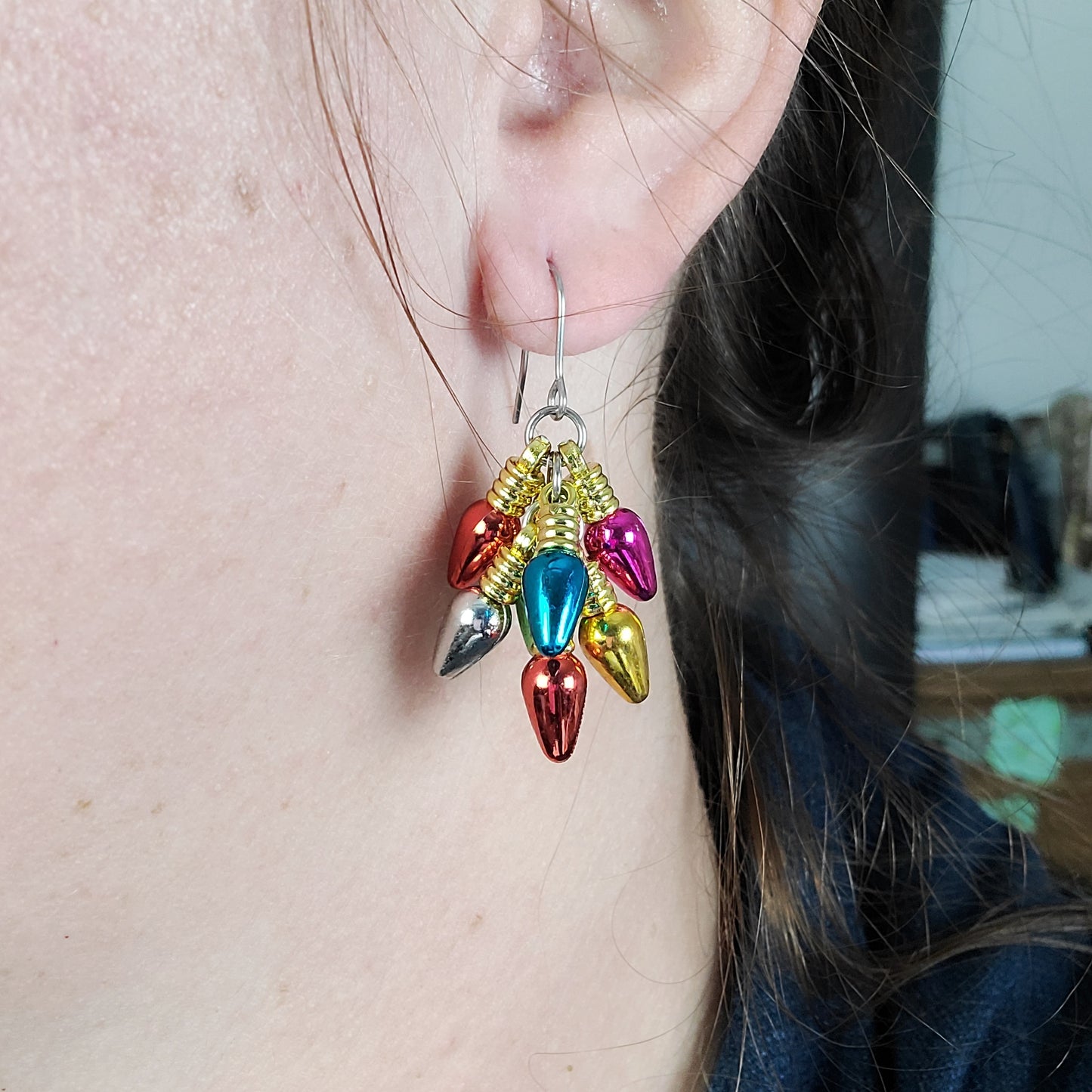 Funny festive holiday earrings for women