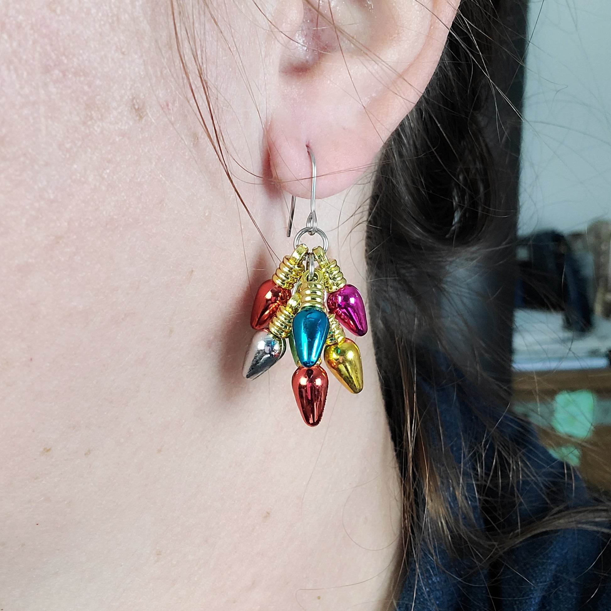 Funny festive holiday earrings for women