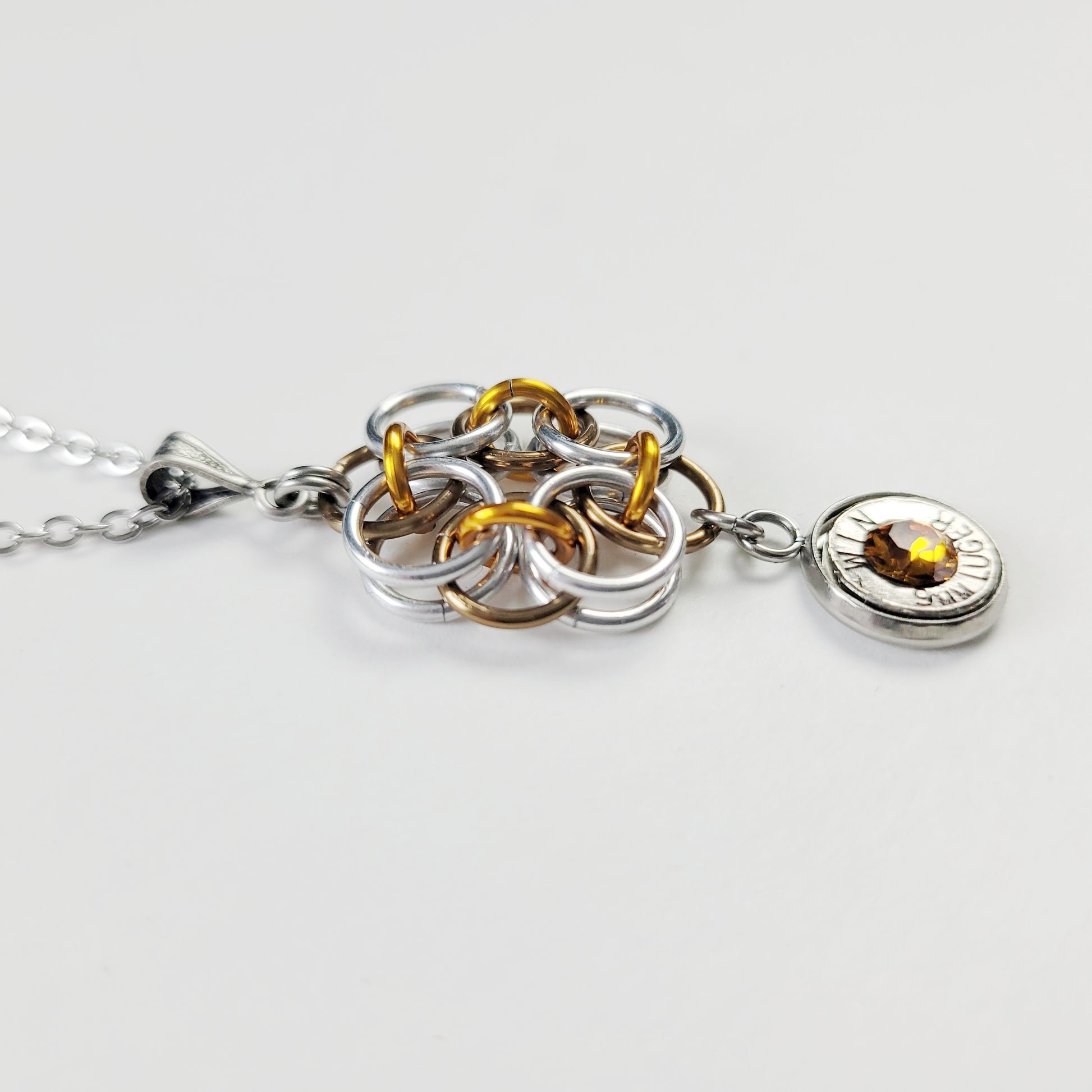 Rustic Thanksgiving necklace with real bullet casing