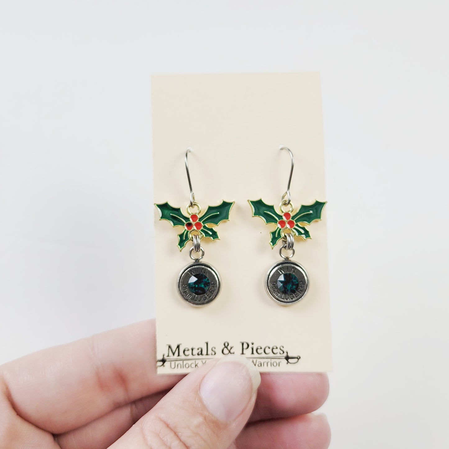 Upcycled bullet casing earrings – Christmas jewelry for shooters