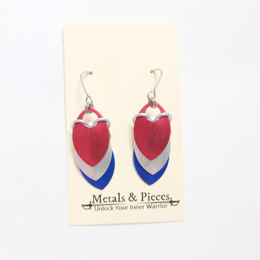 Red White & Blue Scale Earrings