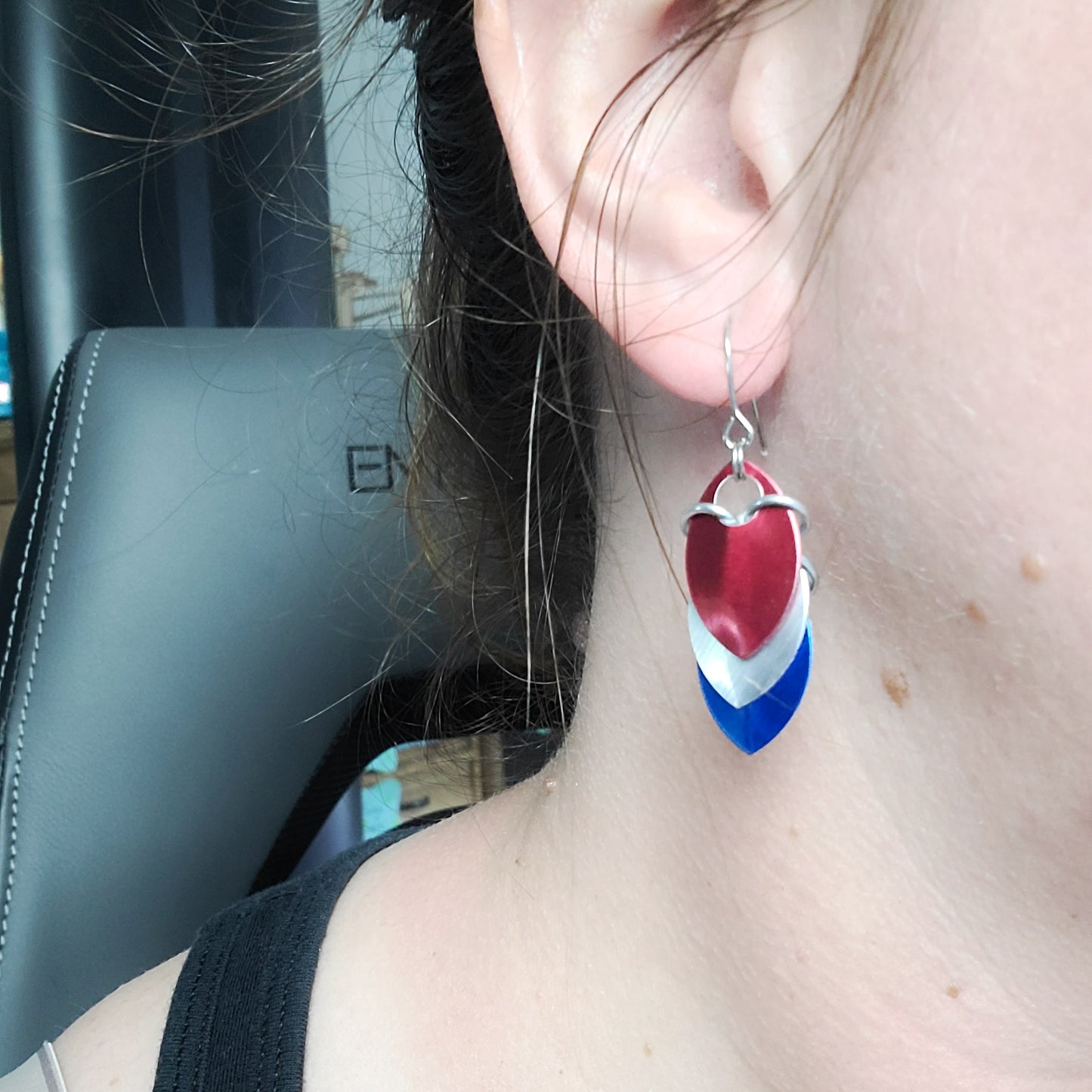 Red White & Blue Scale Earrings