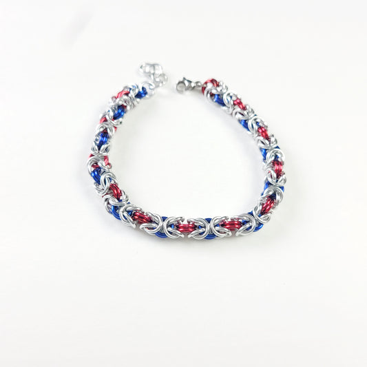 Red White & Blue Byzantine Bracelet
