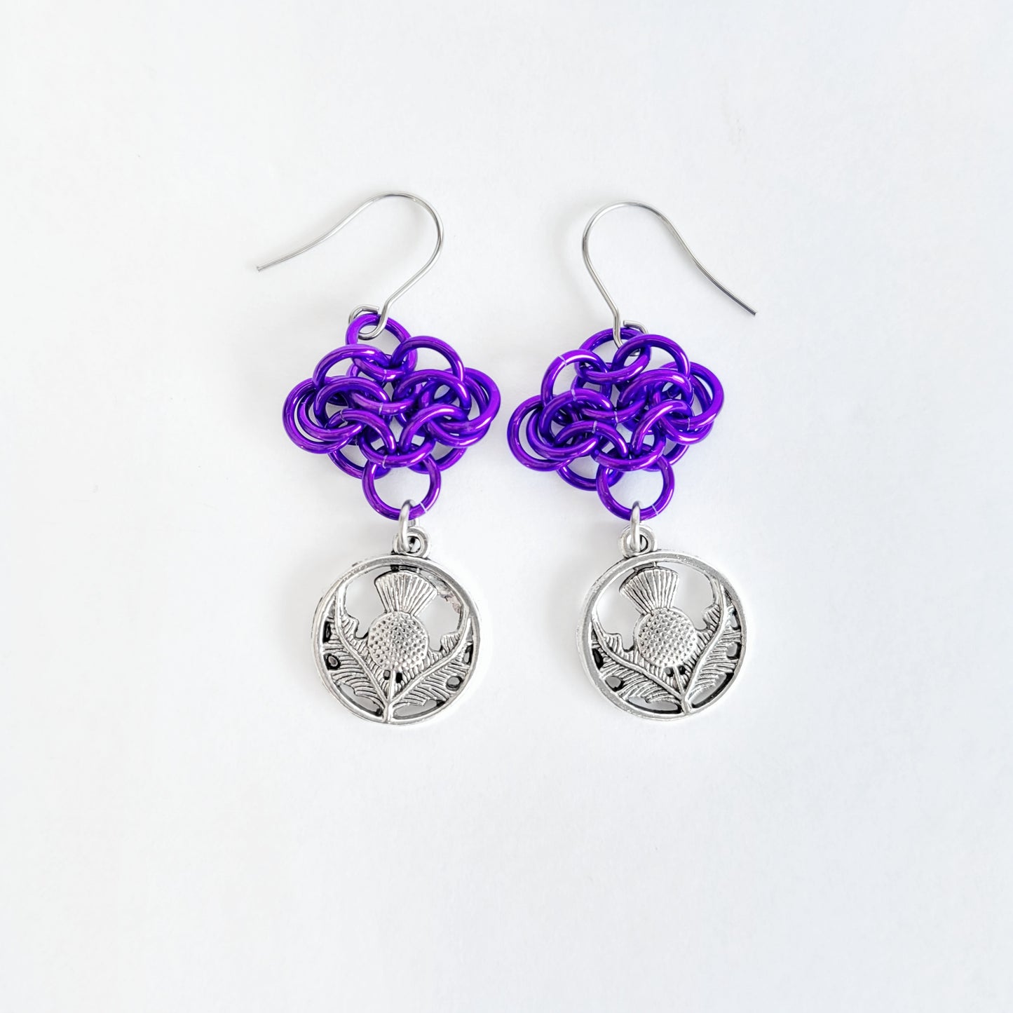 Thistle Chainmail Earrings