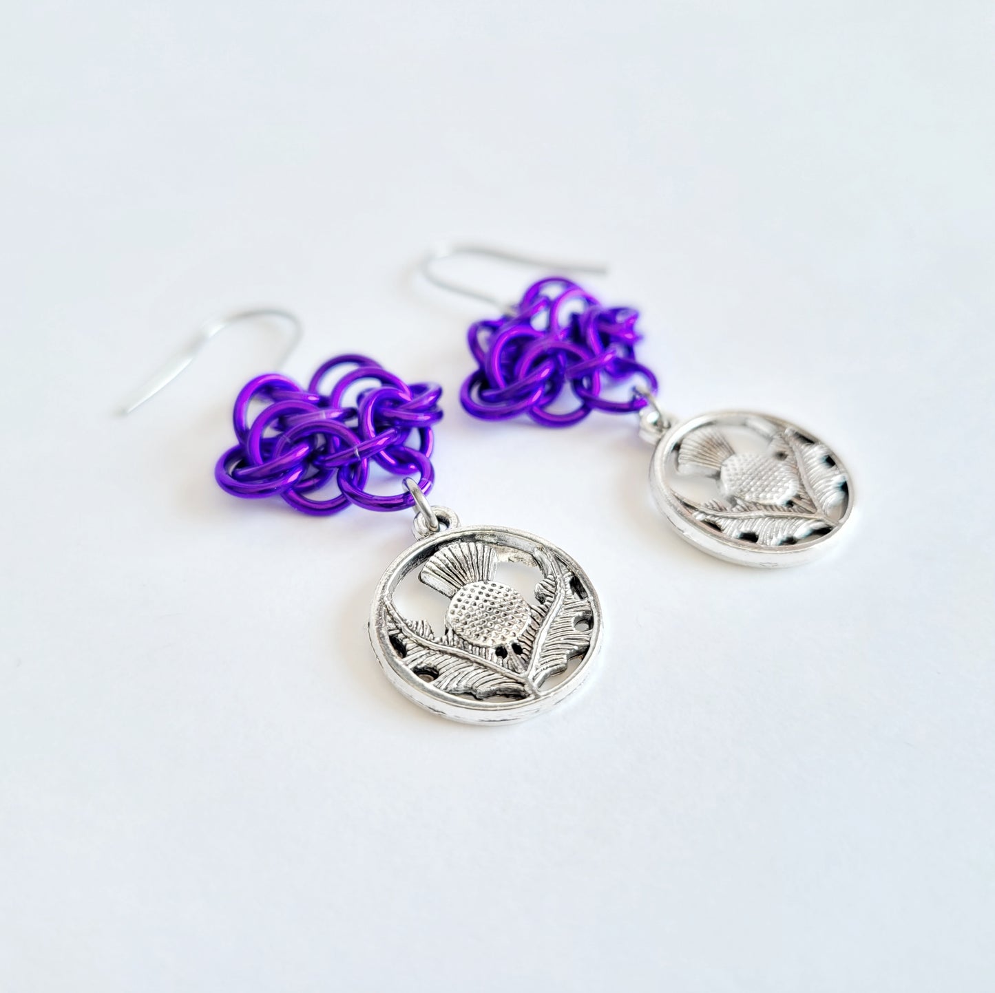 Thistle Chainmail Earrings