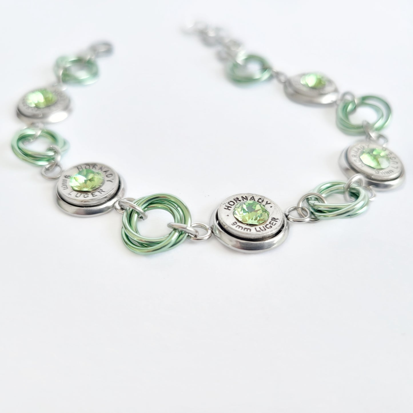 Peridot Bullet Swirls Bracelet