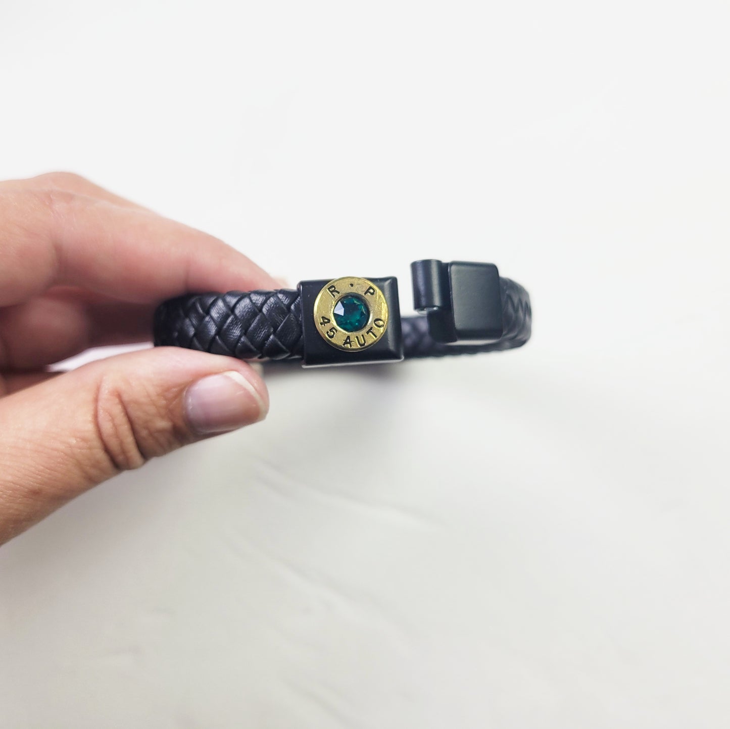 Black Legacy Leather Bullet Bracelet