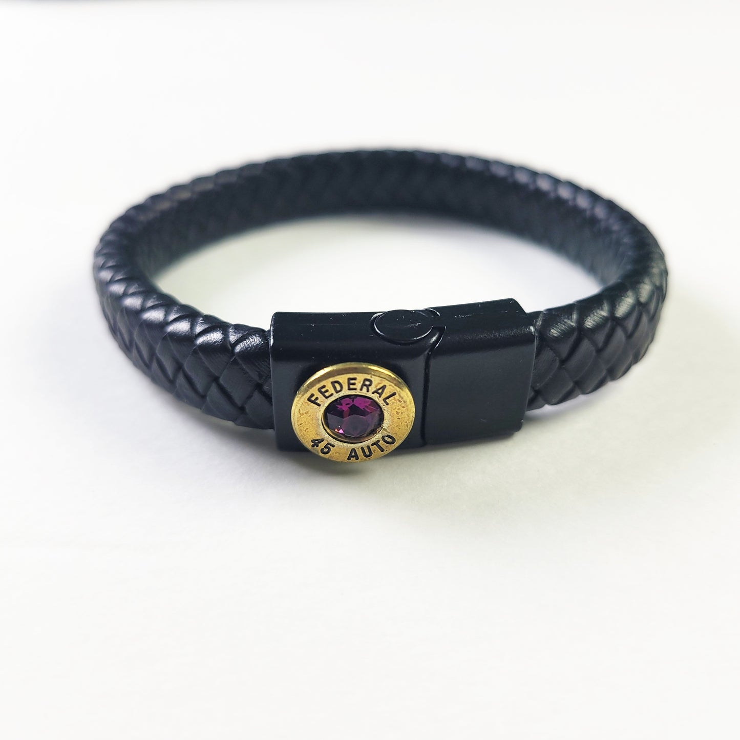 Black Legacy Leather Bullet Bracelet