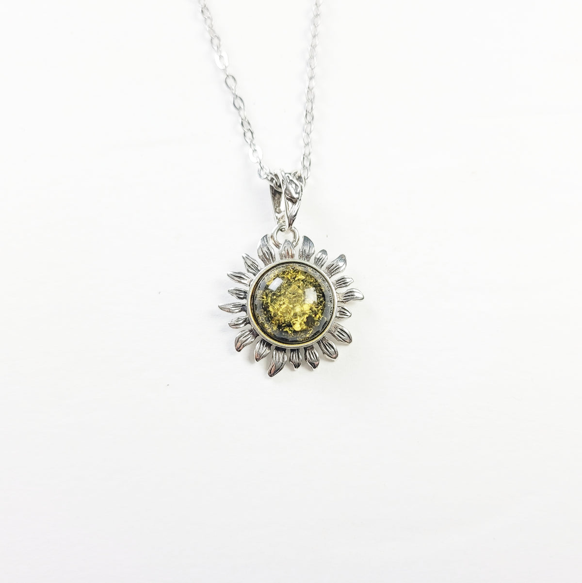 Amber Sunflower Necklace