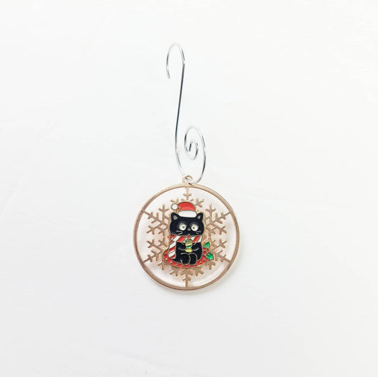 Black Cat Christmas Ornament