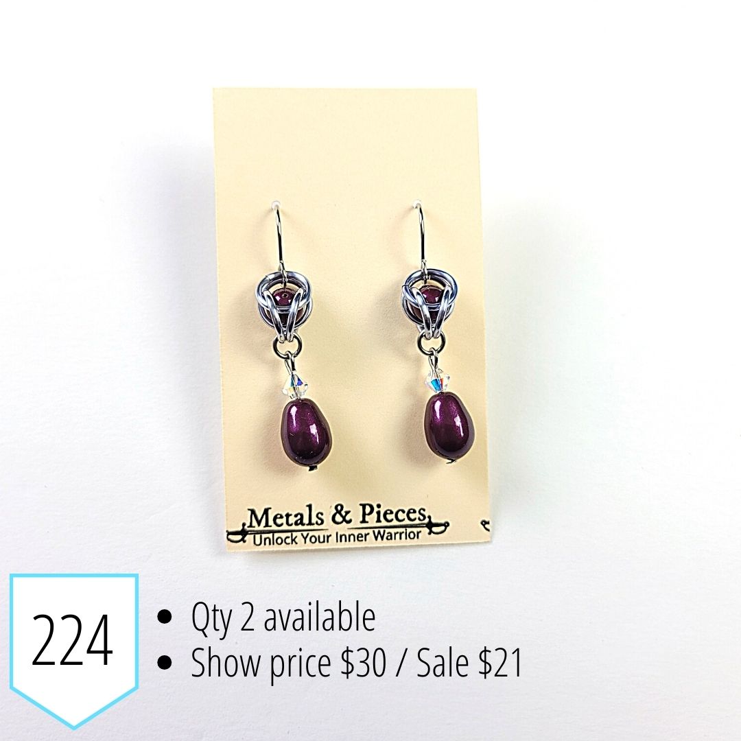 Purple Pearl Earrings