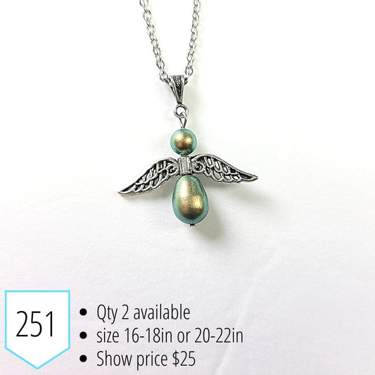 Pearl Angel Necklace Green