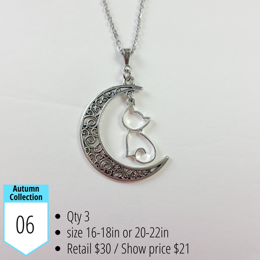 Cat on the Moon Necklace