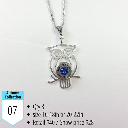 Autumn Owl Bullet Necklace