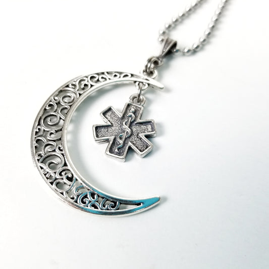 Moon and Star of Life Necklace