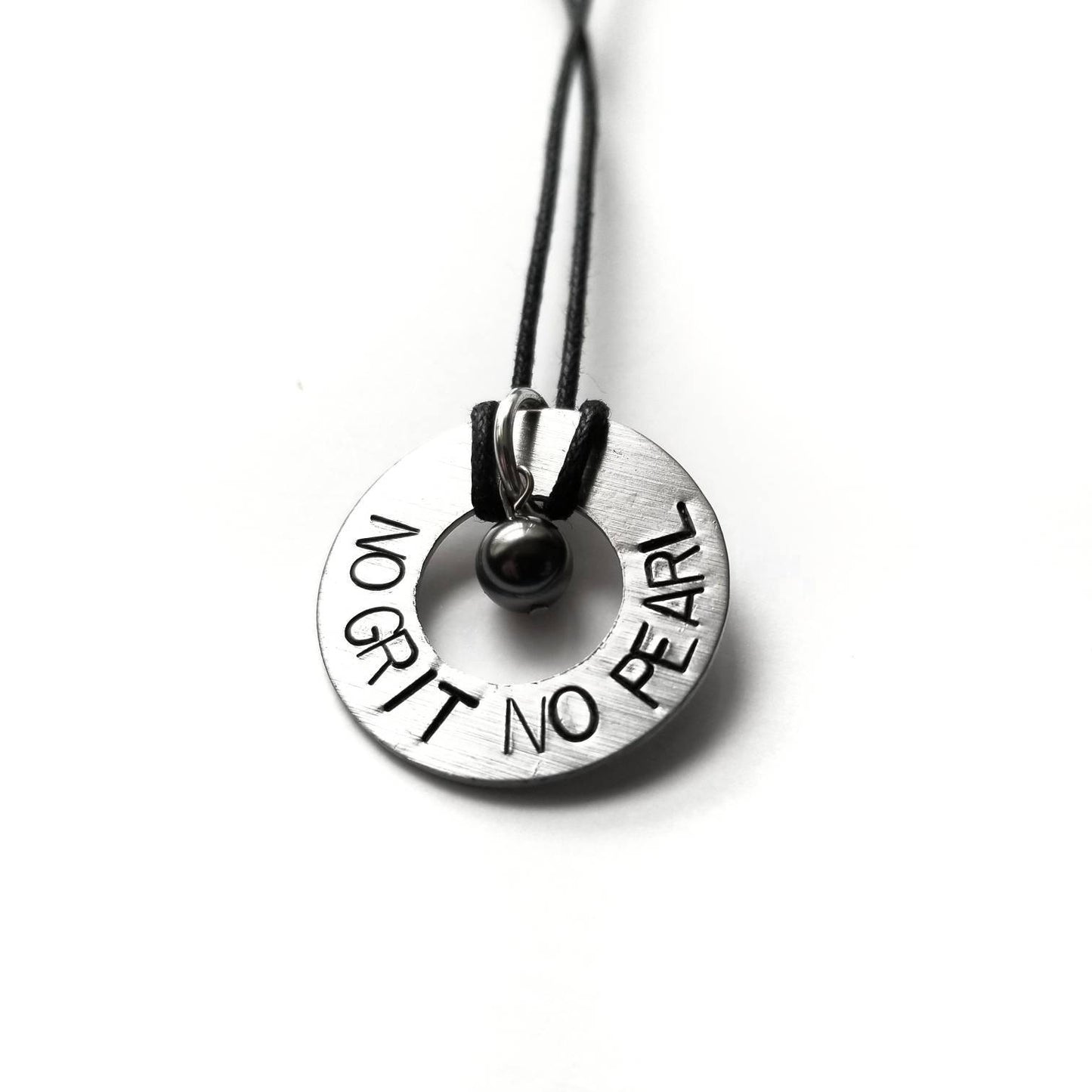 No Grit No Pearl Motivational Quote Necklace