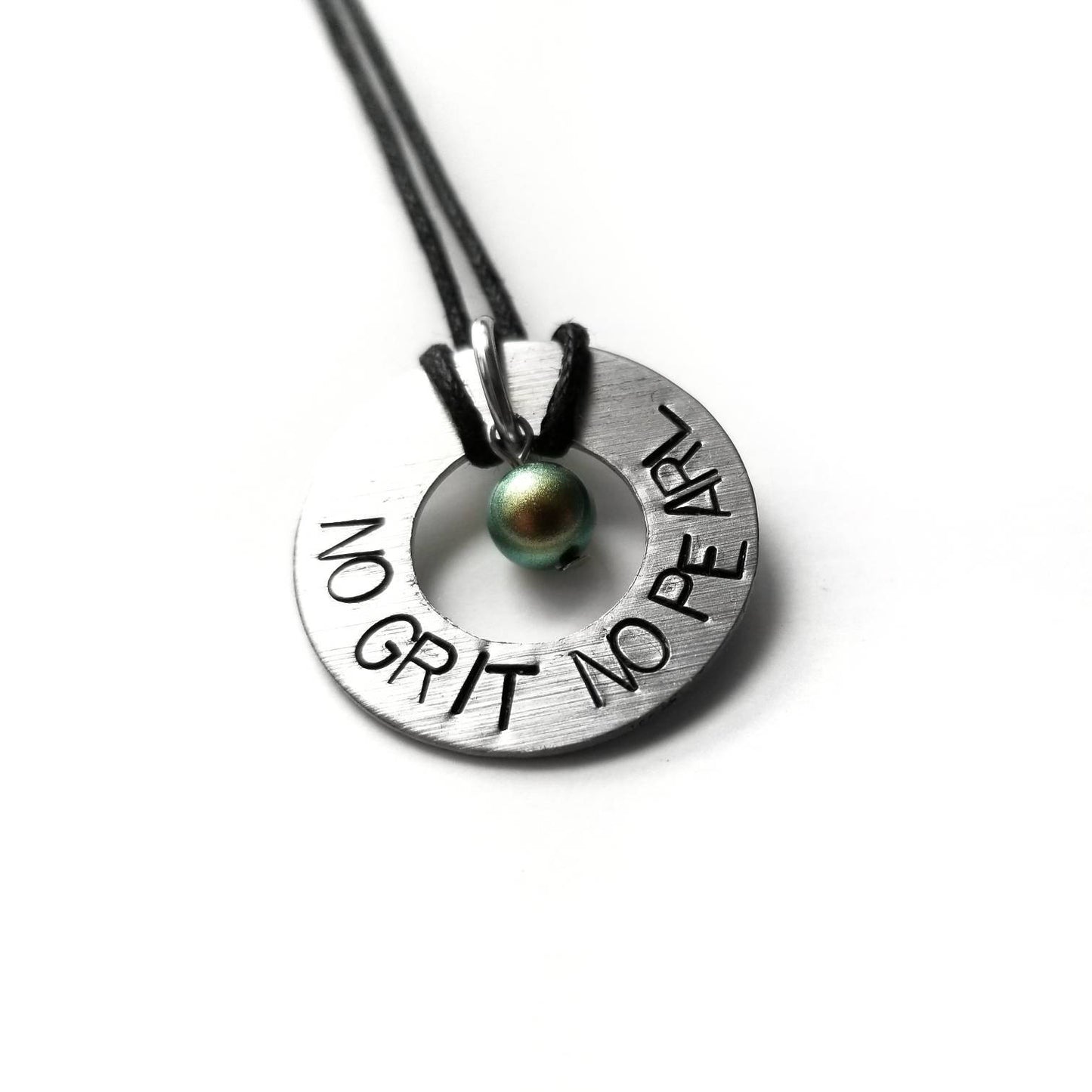 No Grit No Pearl Motivational Quote Necklace