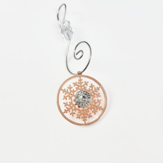 Rose Gold Bullet Snowflake Ornament