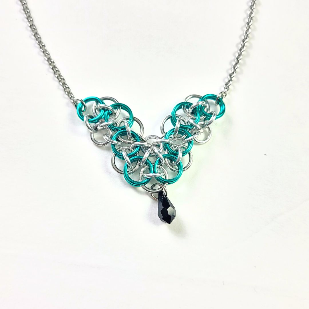 Chainmail Bubble Necklace - Teal